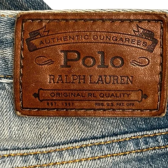 Polo Ralph Lauren Astor Slim Boyfriend Jeans Womens Thrashed Hole Whiskers - Picture 4 of 5